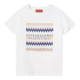 Missoni T-Shirt Girocollo Tinta Unita con Stampa per Bambino MW8Q41 BIANCO MISSONI 
