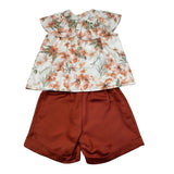 Barcellino Completo 2 Pezzi Camicia-Short per Bambina 121512 BIANCO BARCELLINO 