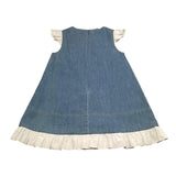 Elisabetta Franchi Abito In Denim Giromanica Tinta Unita per Bambina EGAB192 AZZURRO ELISABETTA FRANCHI 