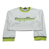Refrigiwear Felpa Chiusa Girocollo Modello Crop Tinta Unita con Logo per Bambina RWG635 BIANCO REFRIGIWEAR 