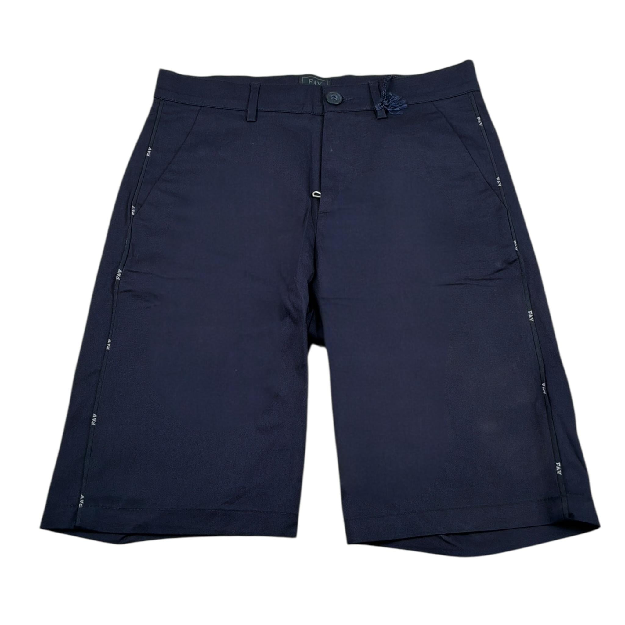 Fay Bermuda tinta unita con Logo Blu per Bambino FS6P69 BLU FAY 