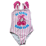 Saint Barth Costume Intero Fantasia A Righe per Bambina CAROL BIANCO/ROSA SAINT BARTH 