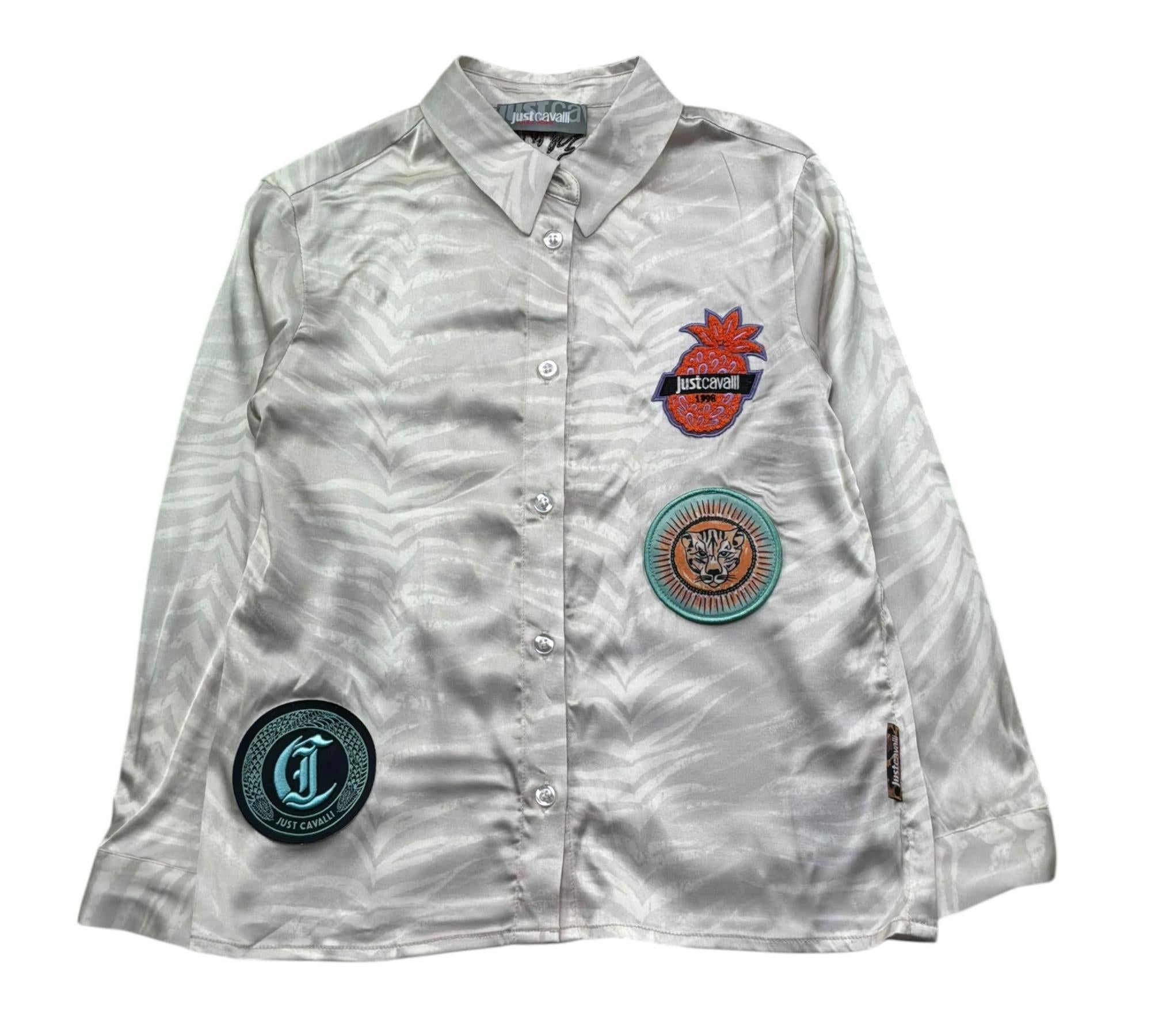 Just Cavalli Completo 2 Pezzi Camicia-Pantalone Modello Palazzo con Elastico In Vita per Bambina JGP26146CE BEIGE JUST CAVALLI 