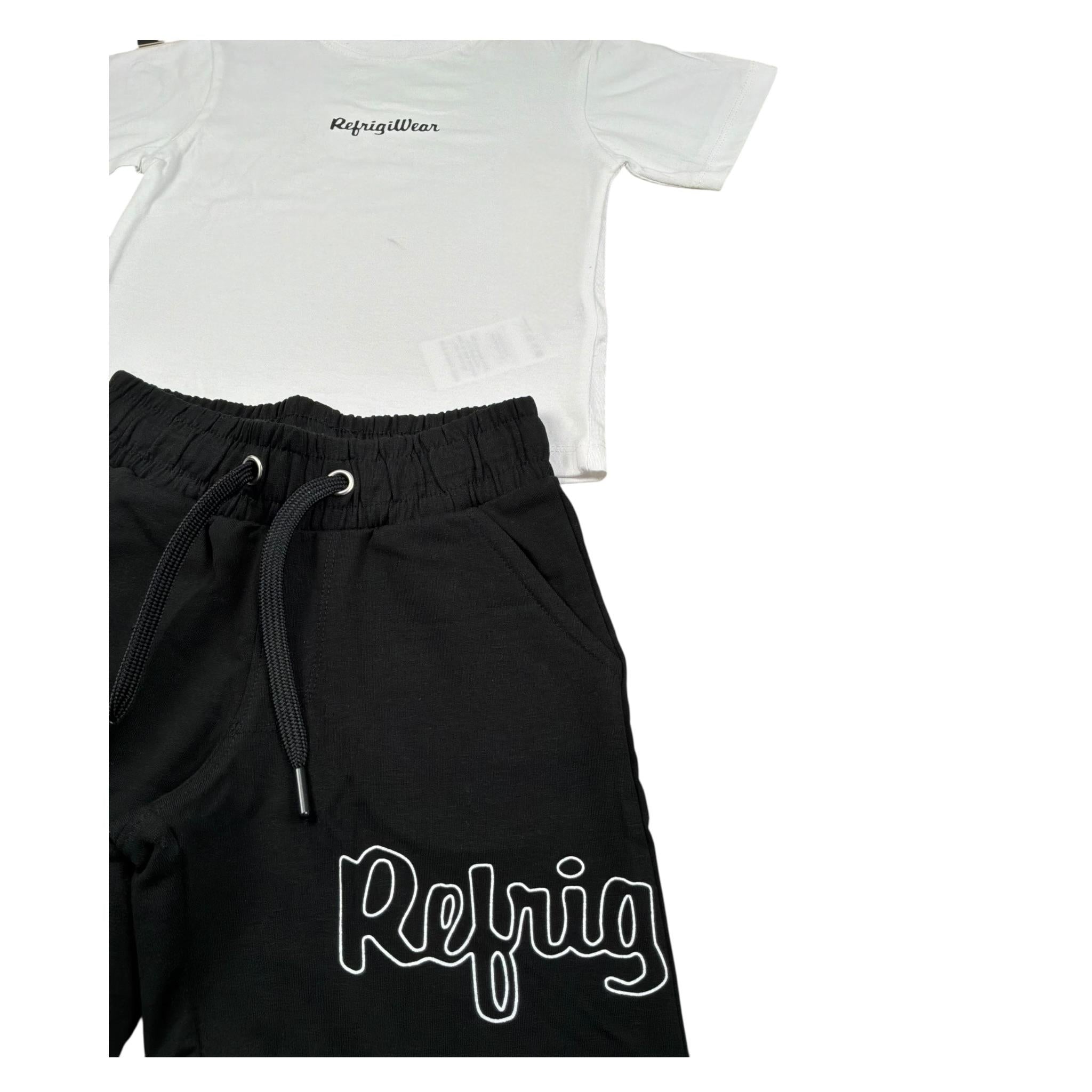 Refrigiwear Completo 2 Pezzi T-Shirt-Bermuda per Neonato R1101W25X BIANCO/NERO REFRIGIWEAR 