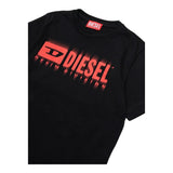 Diesel T-Shirt Girocollo Tinta Unita con Stampa per Bambino J02033 NERO DIESEL 