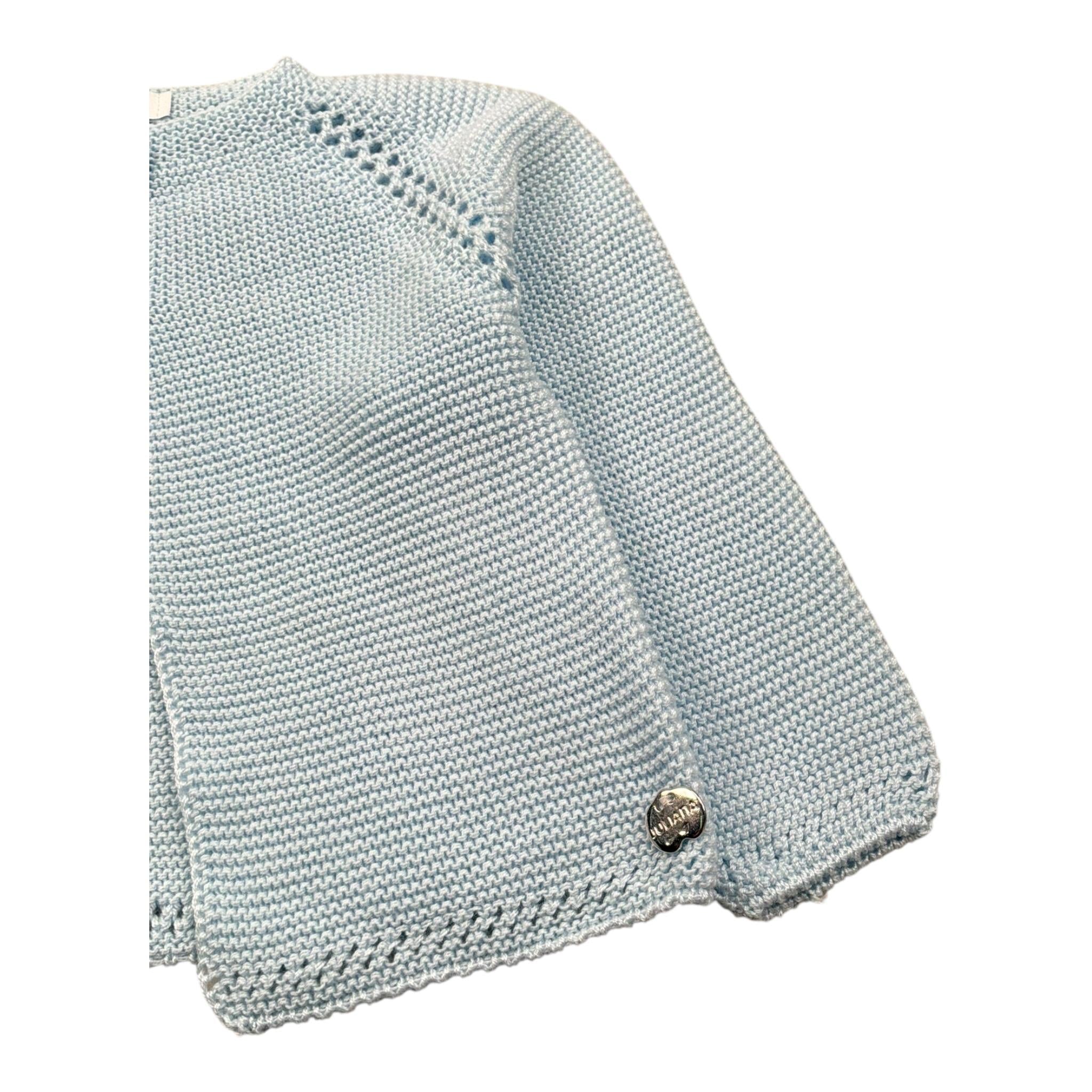 Juliana Cardigan Tinta Unita con Trafori per Neonata 25211 AZZURRO JULIANA 
