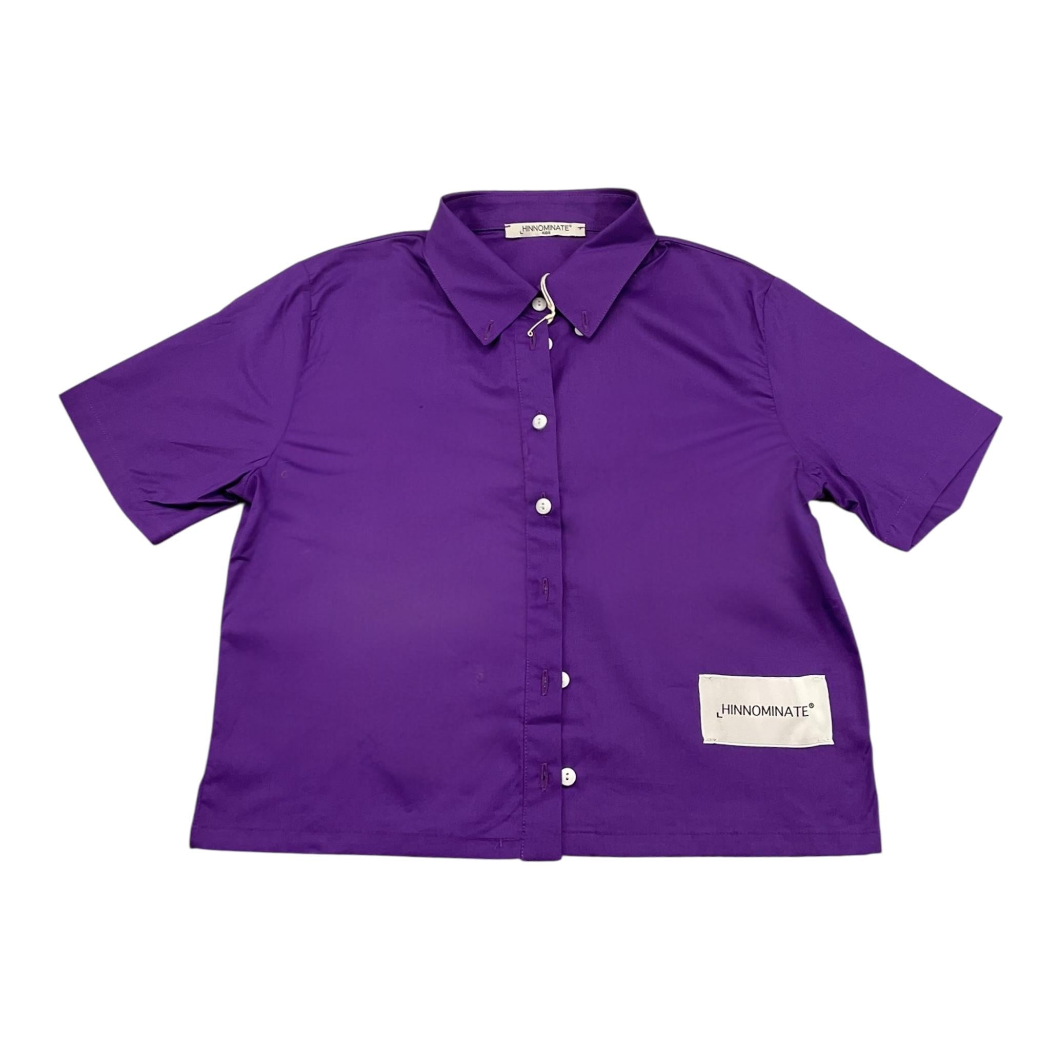 Hinnominate Camicia Mezza Manica Modello Crop Tinta Unita per Bambina 3646CY00096 VIOLA HINNOMINATE 