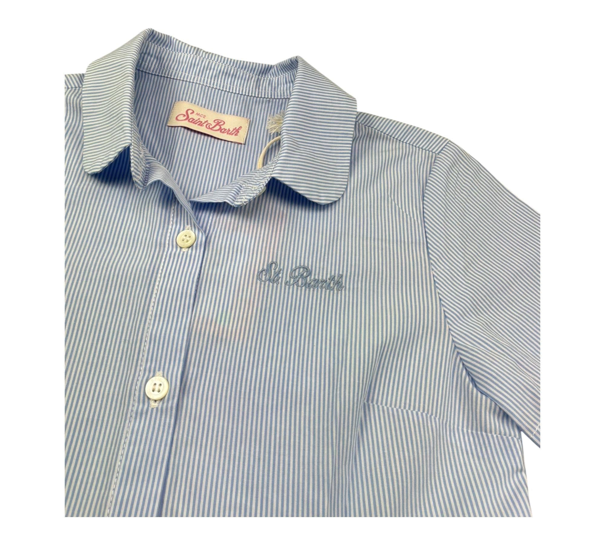 Saint Barth Abito Mezza Manica Fantasia A Righe per Bambina MISSY00 AZZURRO SAINT BARTH 