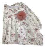 JULIANA abito tinta unita con fantasia e colletto Bianco per Neonata 24657 BIANCO JULIANA 