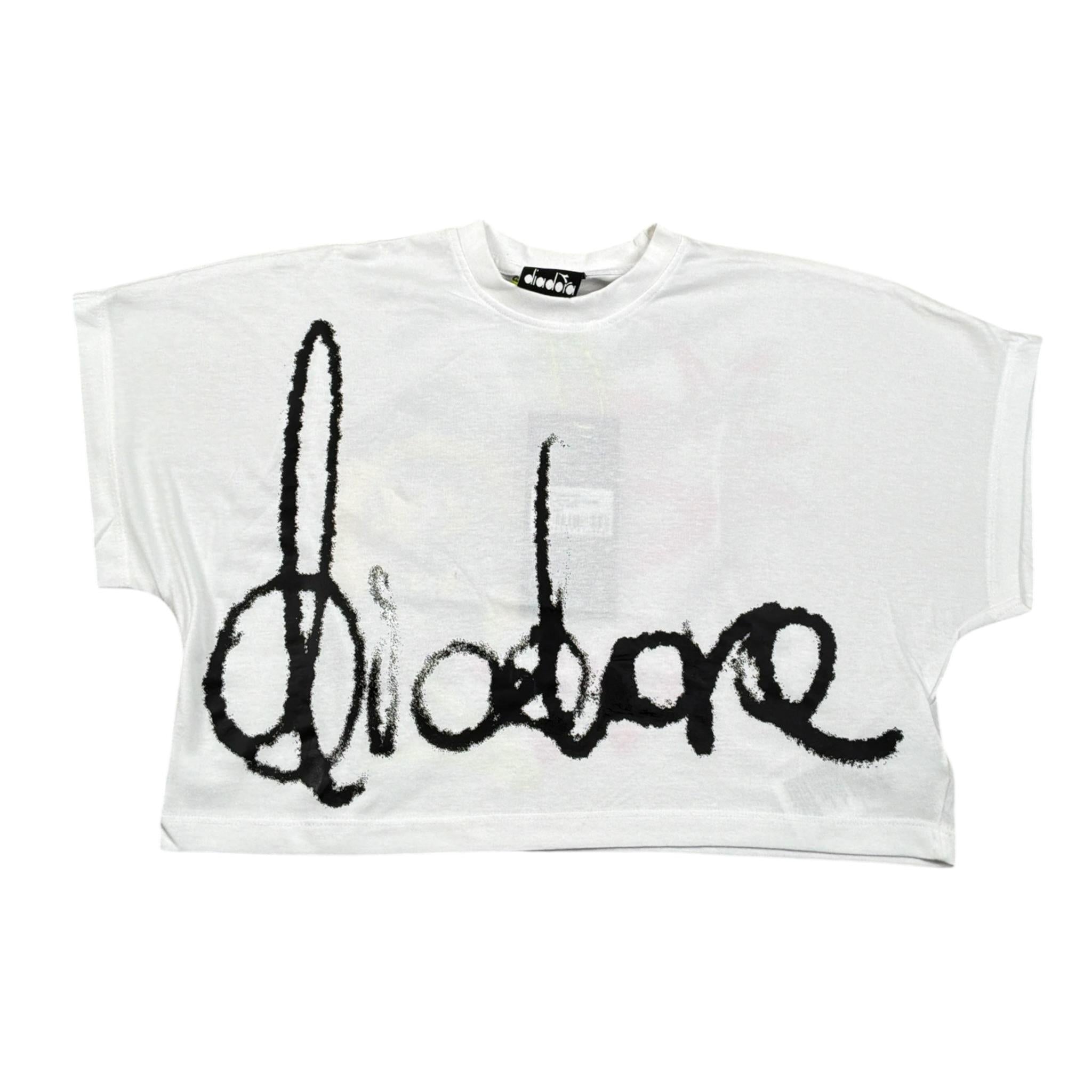 Diadora T-Shirt Modello Crop tinta unita con Stampa Bianco per Bambina S4DIJGTH095 BIANCO DIADORA 