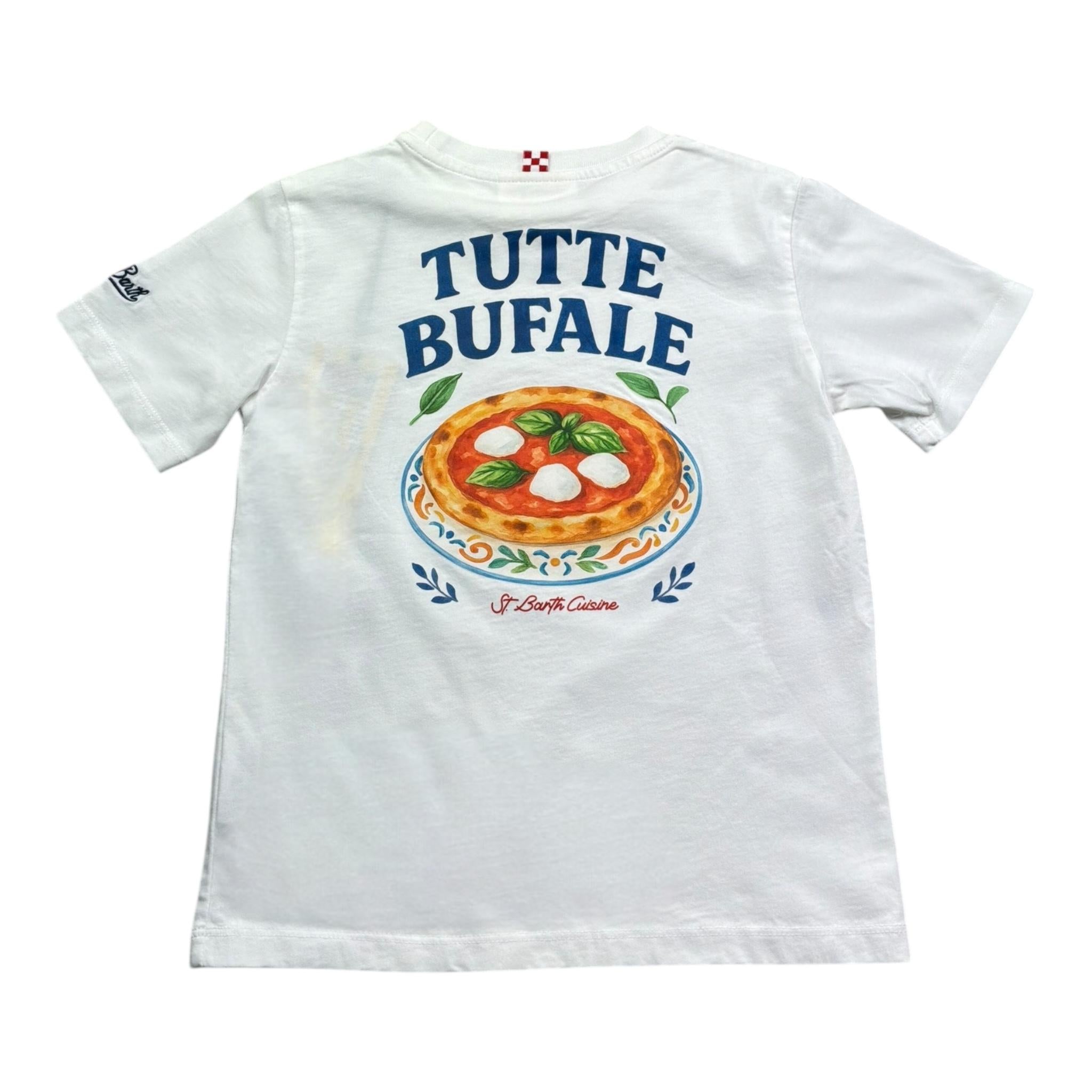 Saint Barth T-Shirt Girocollo Tinta Unita con Stampa per Bambino 01227L BIANCO SAINT BARTH 