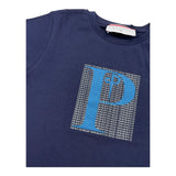 Cesare Paciotti T-Shirt Tinta Unita con Logo Blu per Bambino