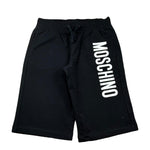 Moschino Bermuda In Tuta Tinta Unita con Logo per Bambino HUQ02F NERO MOSCHINO 
