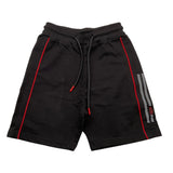 Kejo Bermuda Tinta Unita In Felpa Con Stampe Nero Per Bambino