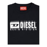 DIESEL t-shirt girocollo tinta unita con stampa Nero per Bambino J02033 NERO DIESEL 