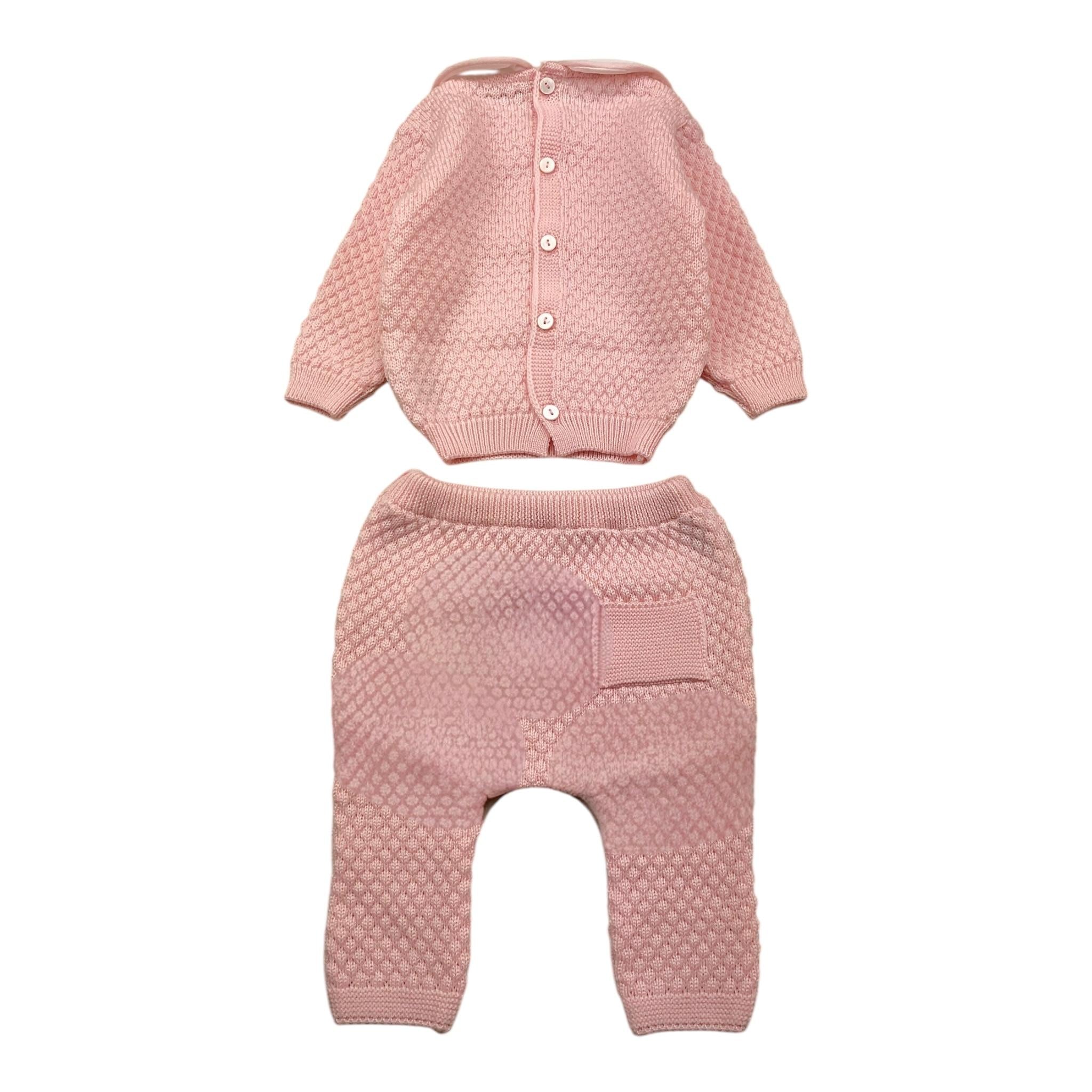 LITTLE BEAR completo 2 pezzi maglia-ghettina tinta unita Rosa per Neonata 9102X ROSA LITTLE BEAR 