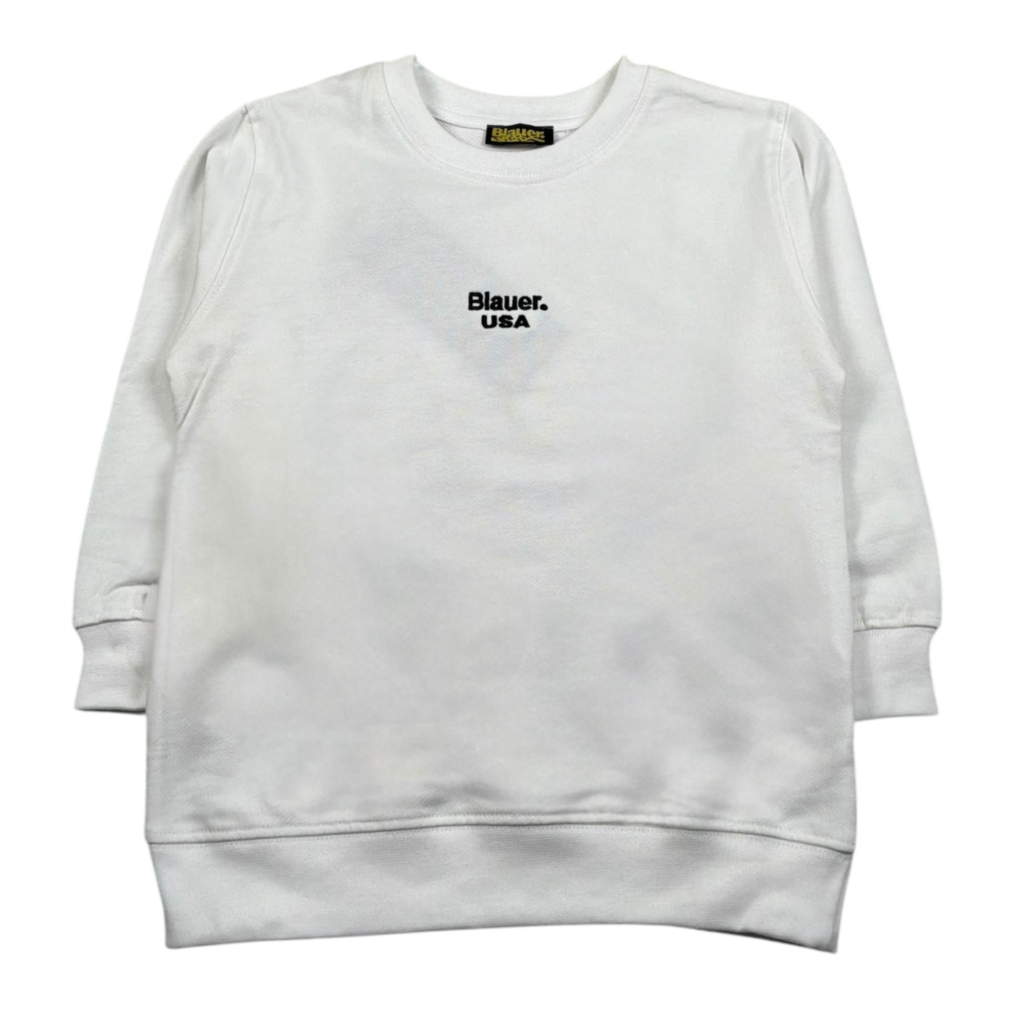 Blauer Felpa Chiusa Girocollo Tinta Unita con Stampa per Neonato 25SBLKF03551N BIANCO BLAUER 