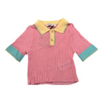 Manila Grace Polo Mezza Manica Tinta Unita con Colletto E Profili Maniche In Contrasto per Bambina 403MMBS25 ROSA MANILA GRACE 