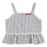 Max&Co. Top Tinta Unita con Fantasia A Righe per Bambina MX0120X BIANCO/BLU MAX&Co. 