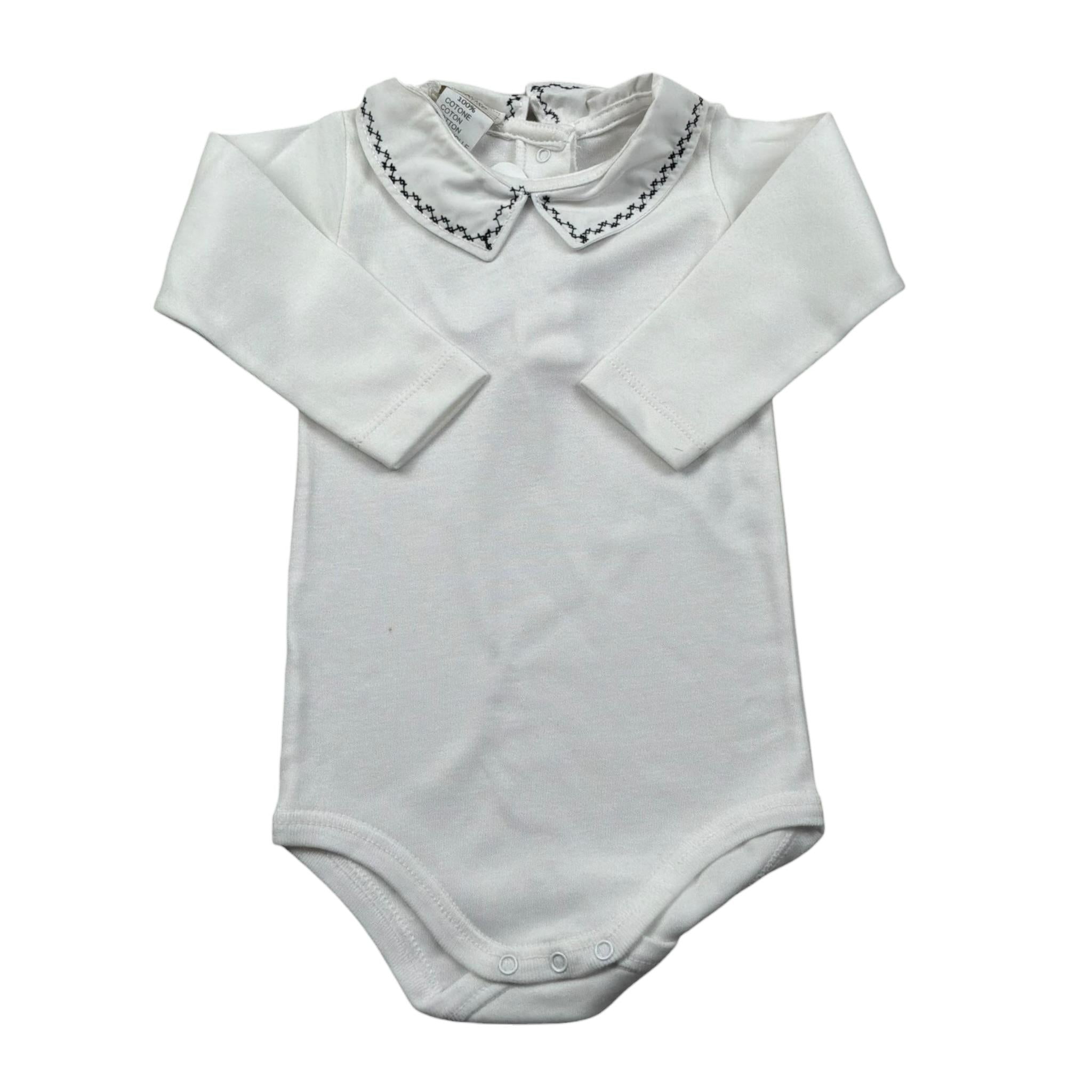 Seerose Body Manica Lunga Tinta Unita con Colletto per Neonata BDRS BIANCO SEEROSE 