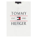 Tommy Hilfiger T-Shirt Girocollo Tinta Unita con Logo per Bambino KB0KB09538 BIANCO TOMMY HILFIGER 