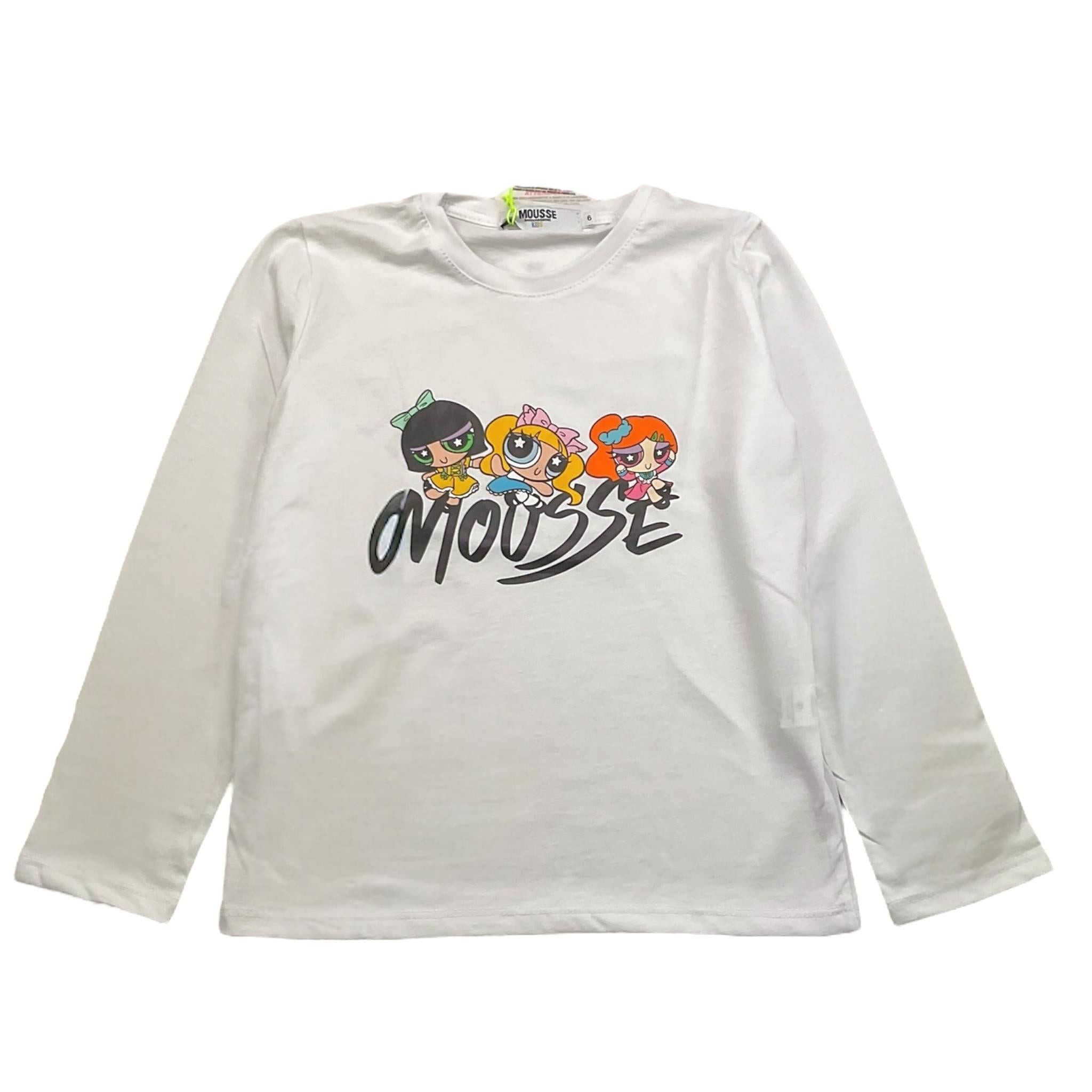 MOUSSE shirt girocollo tinta unita con stampa Bianco per Bambina HKTL362W1J BIANCO MOUSSE 