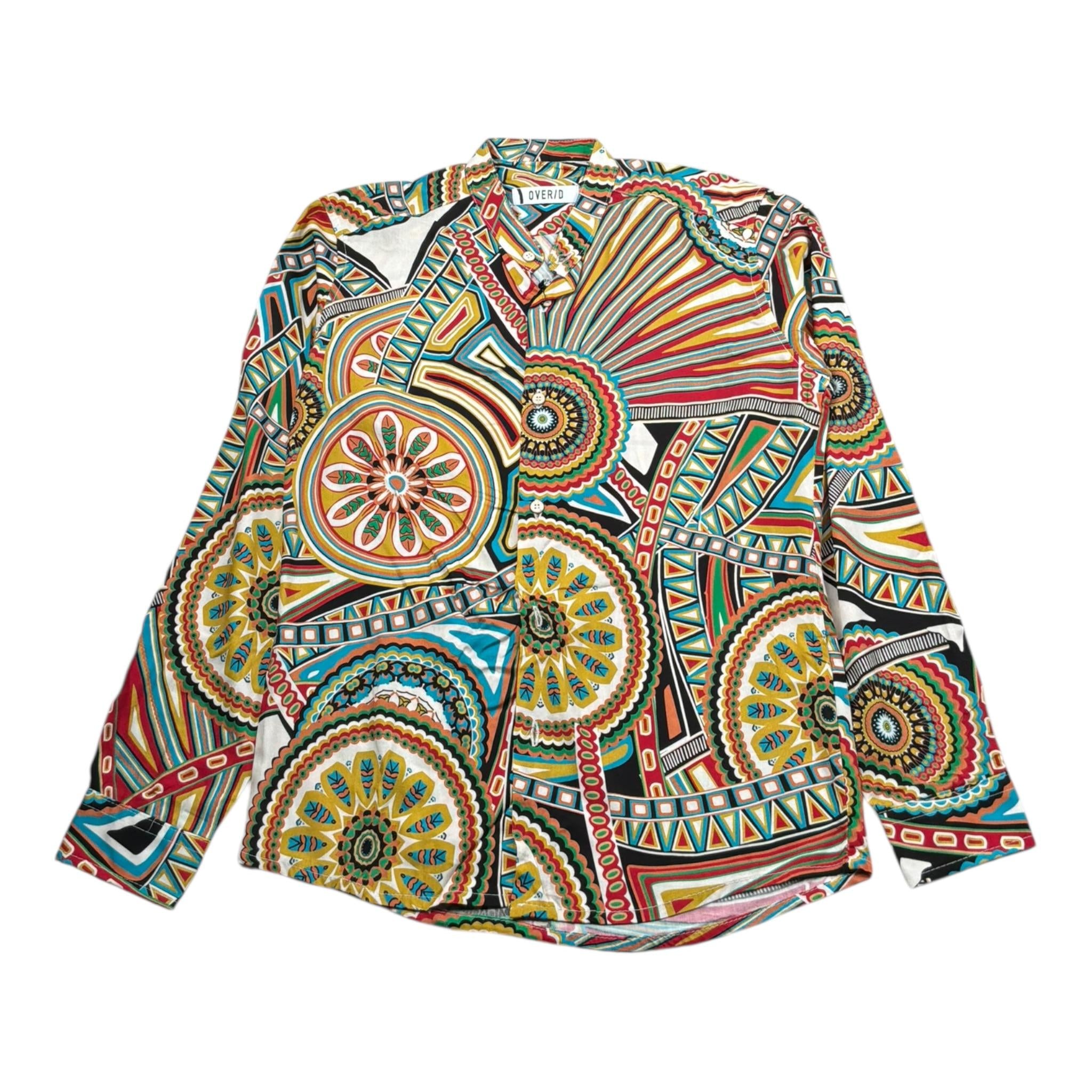 Over-D Camicia Tinta Unita con Fantasia per Bambino OK1087SCM BIANCO OVER-D 