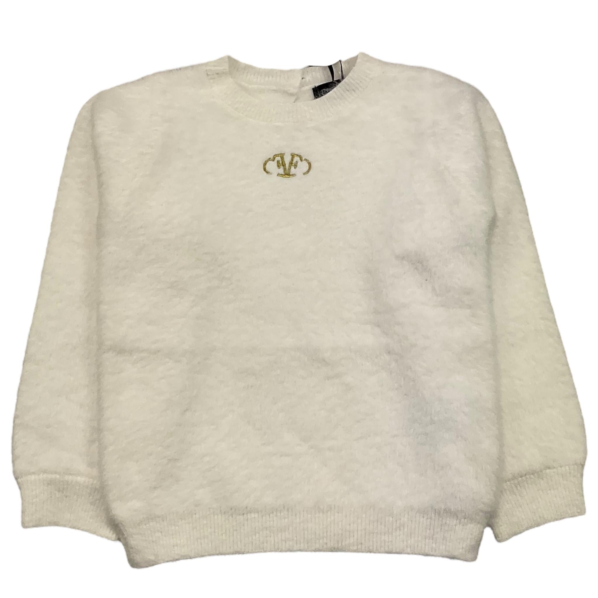 FUN & FUN maglia girocollo tinta unita con ricamo logo Bianco per Neonata FNSW00353 BIANCO FUN & FUN 