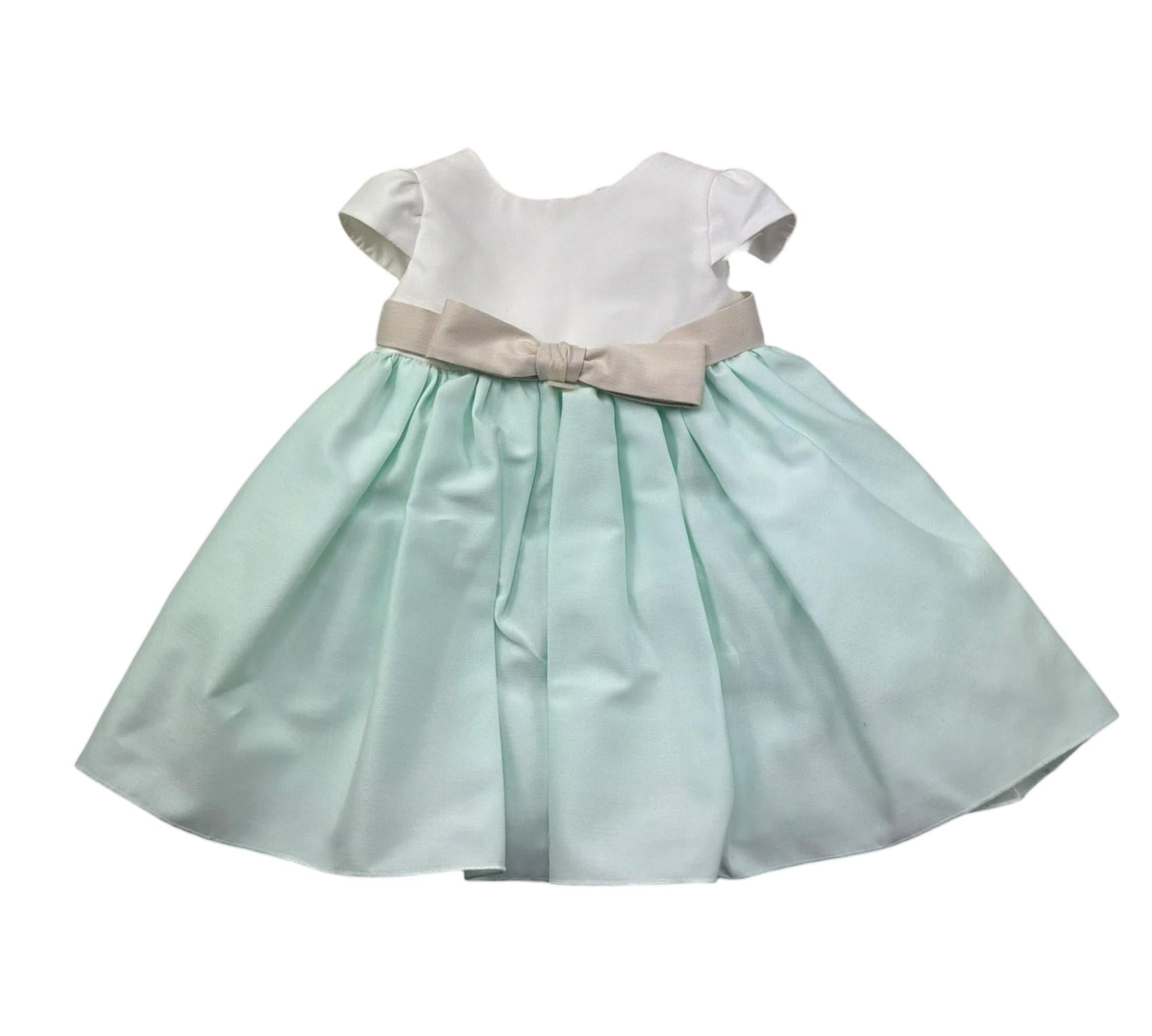 Le Bebe Abito Mezza Manica Bicolore per Neonata LBG6432 VERDE ACQUA LE BEBE 