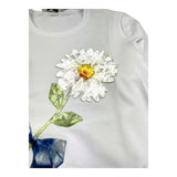 Monnalisa Shirt Girocollo Tinta Unita con Stampa per Bambina 113605A2 BIANCO MONNALISA 