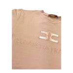 Elisabetta Franchi T-Shirt Girocollo Tinta Unita con Logo per Bambina EFTS231X ROSA ELISABETTA FRANCHI 