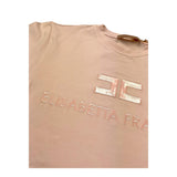 Elisabetta Franchi T-Shirt Girocollo Tinta Unita con Logo per Bambina EFTS231X ROSA ELISABETTA FRANCHI 