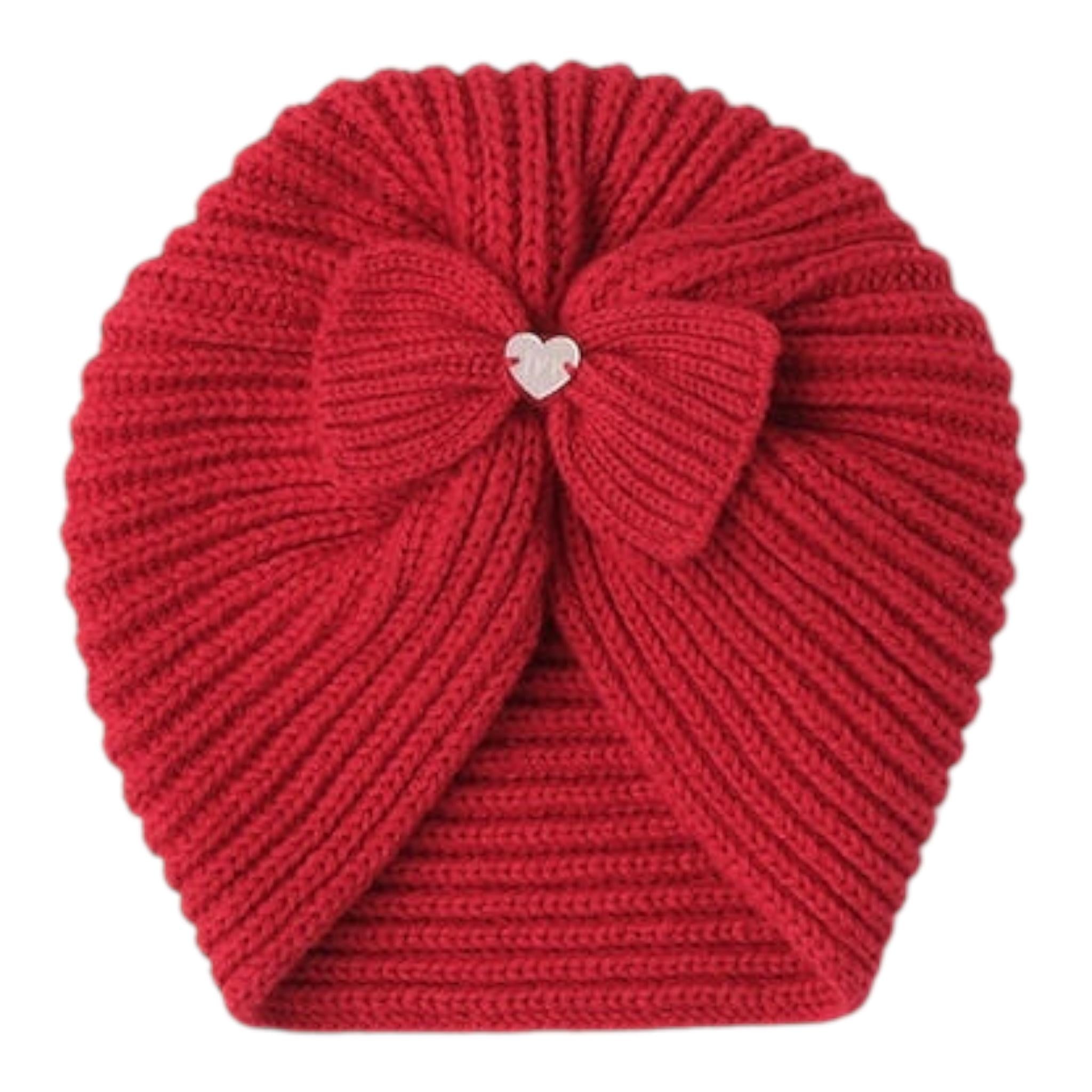 MINI BANDA cappello tinta unita con fiocco Rosso per Neonata 3A368 ROSSO MINI BANDA 