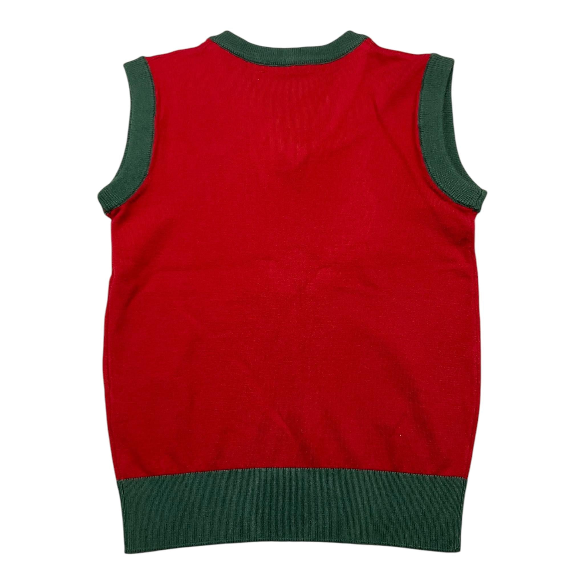 TRUSSARDI gilet tinta unita scollo a v  Rosso per Bambino TBA2500GL ROSSO TRUSSARDI 