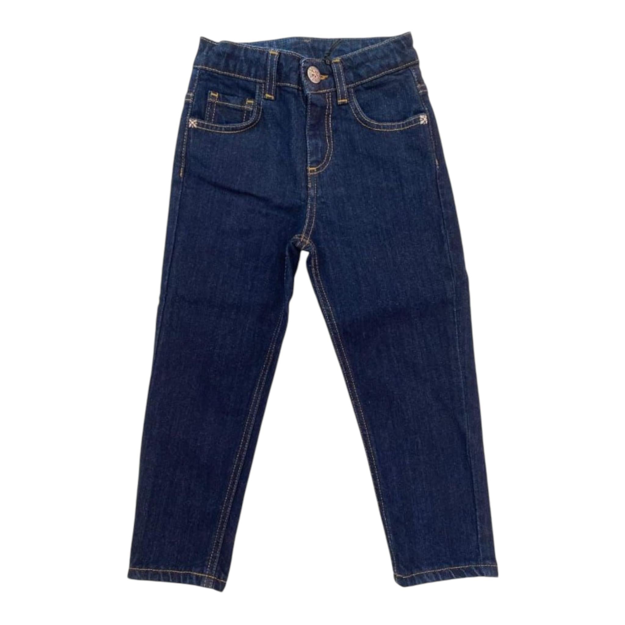 JOHN RICHMOND jeans tinta unita con stampa logo Blu per Bambino RBA24093JEE BLU JOHN RICHMOND 