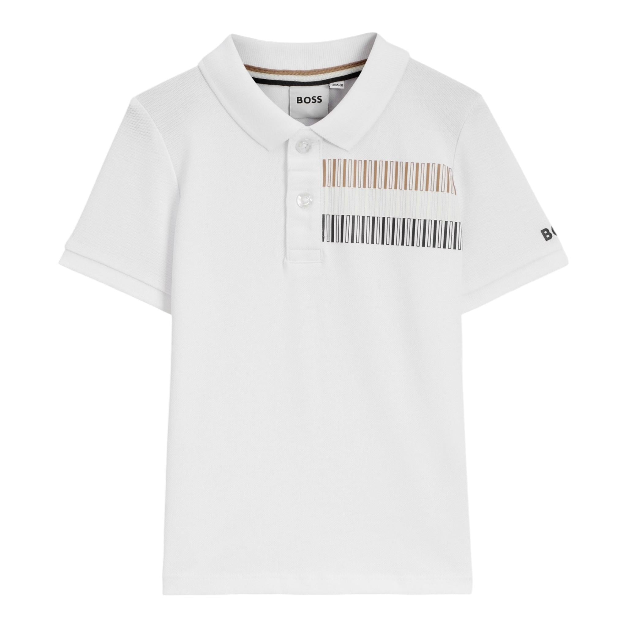 Boss Polo Mezza Manica Tinta Unita per Neonato J52100X BIANCO BOSS 