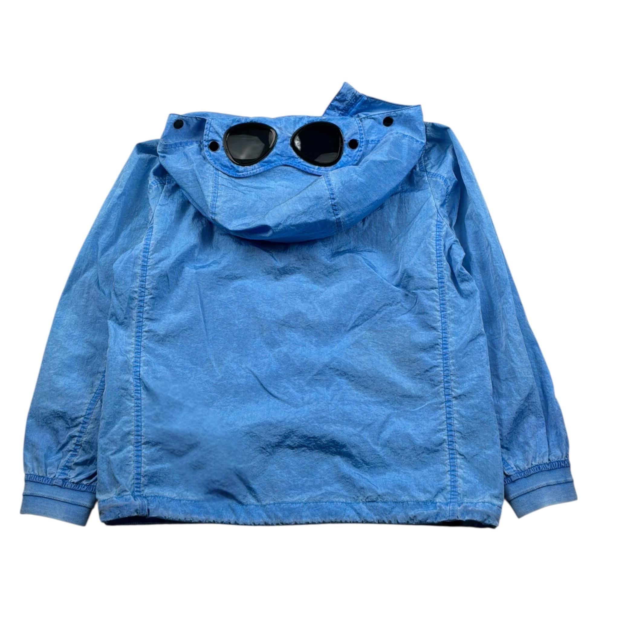 C.P. Company Giubbino tinta unita con Zip E Cappuccio Azzurro per Bambino 12CKOW008A AZZURRO C.P. COMPANY 