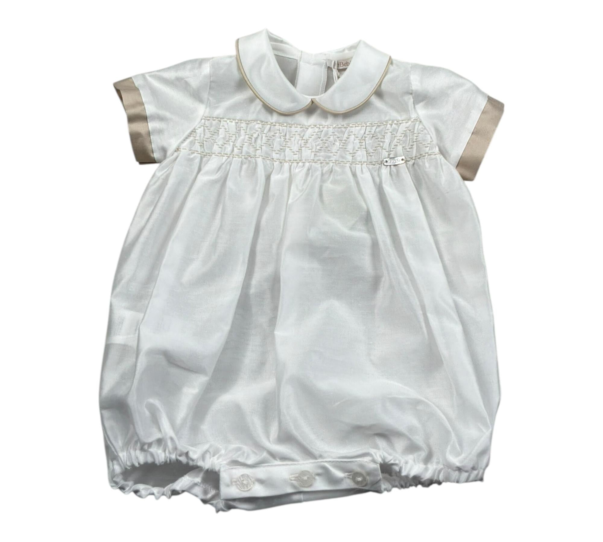 Le Bebe Pagliaccetto Mezza Manica Tinta Unita per Neonato LBB5327 BIANCO LE BEBE 