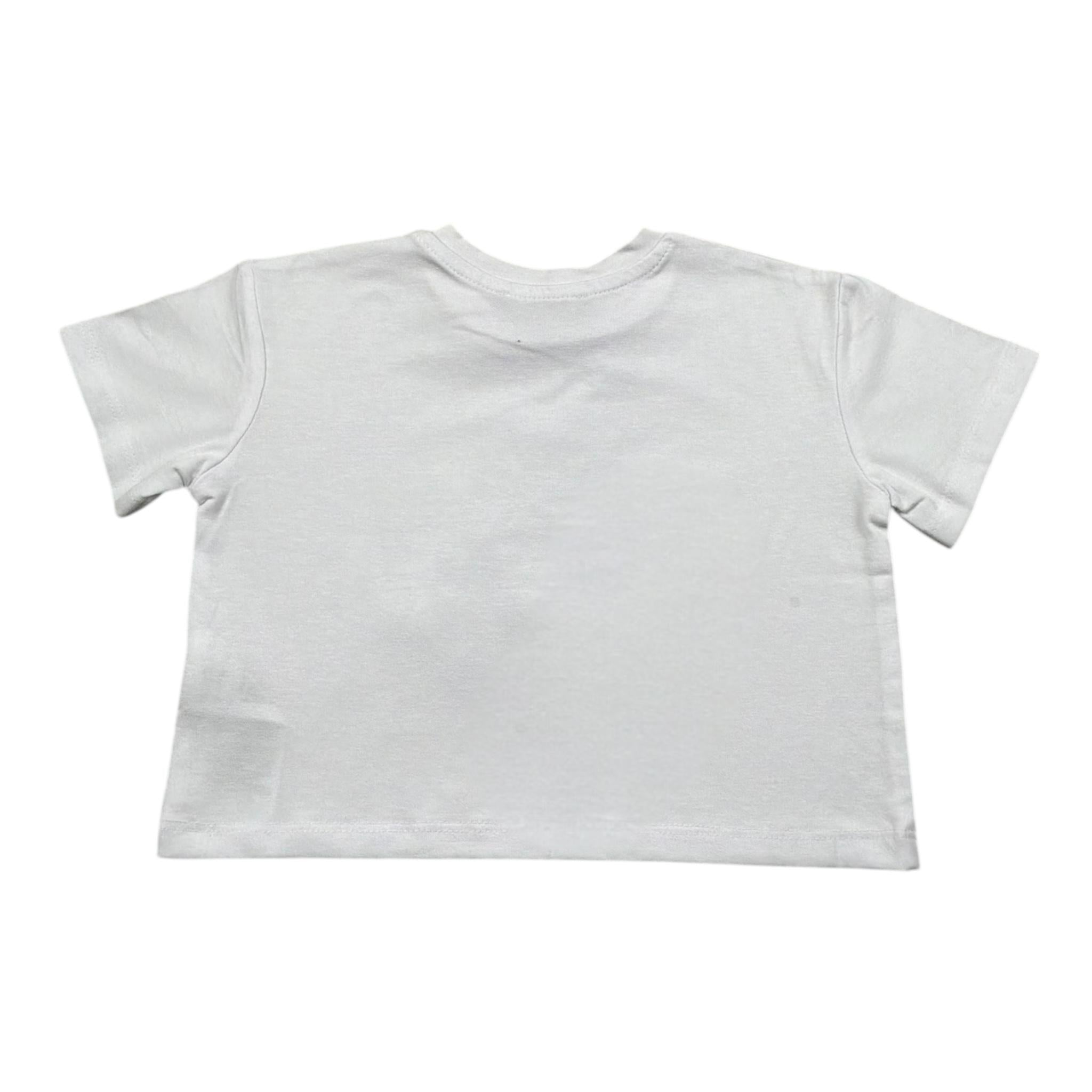 Fun & Fun T-Shirt Girocollo Tinta Unita con Stampa per Bambina FNBTS16855 BIANCO FUN & FUN 
