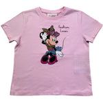 Saint Barth T-Shirt Gircollo Tinta Unita con Minnie per Bambina FAHION ROSA SAINT BARTH 