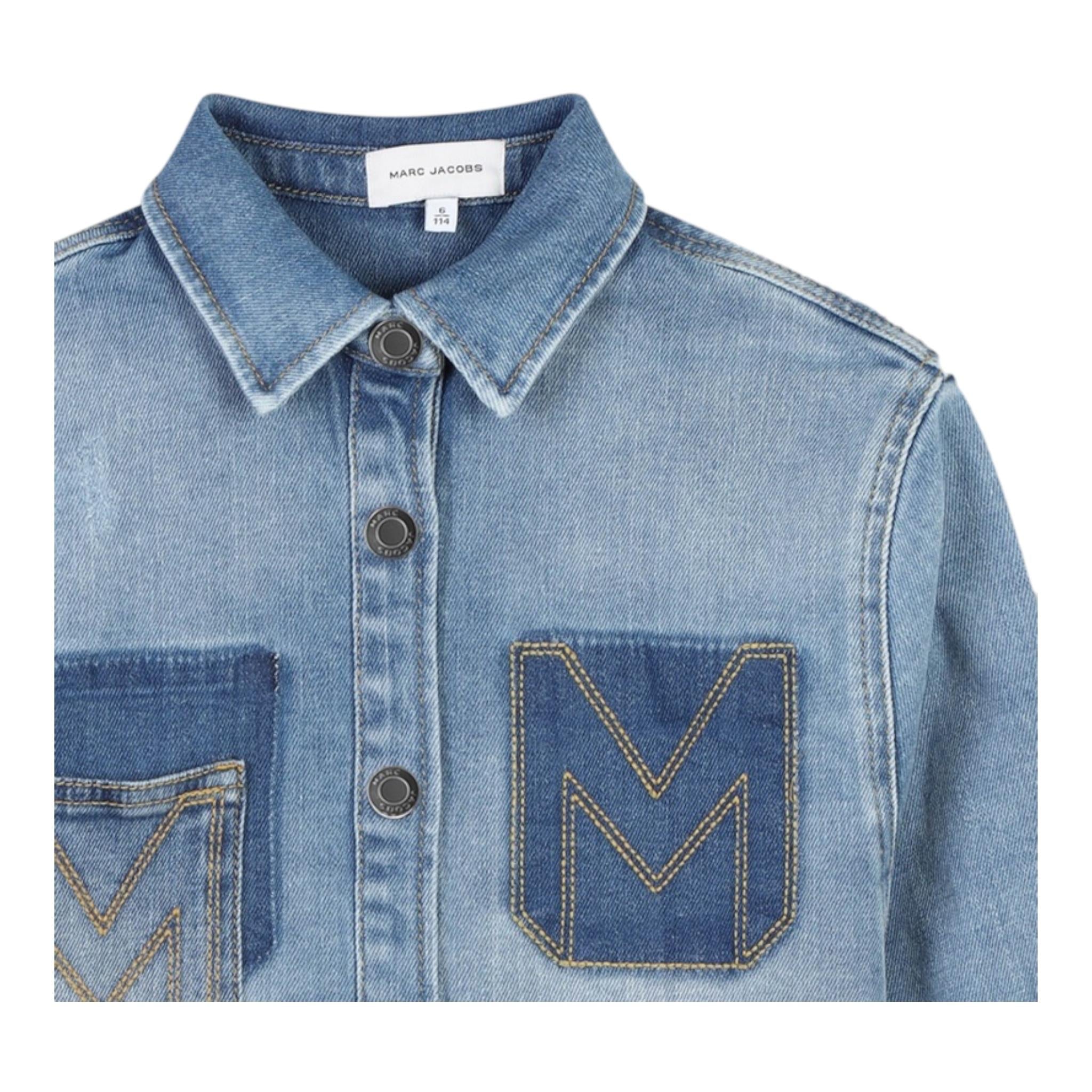 MARC JACOBS camicia in denim manica lunga tinta unita Azzurro per Bambino W60279 AZZURRO MARC JACOBS 