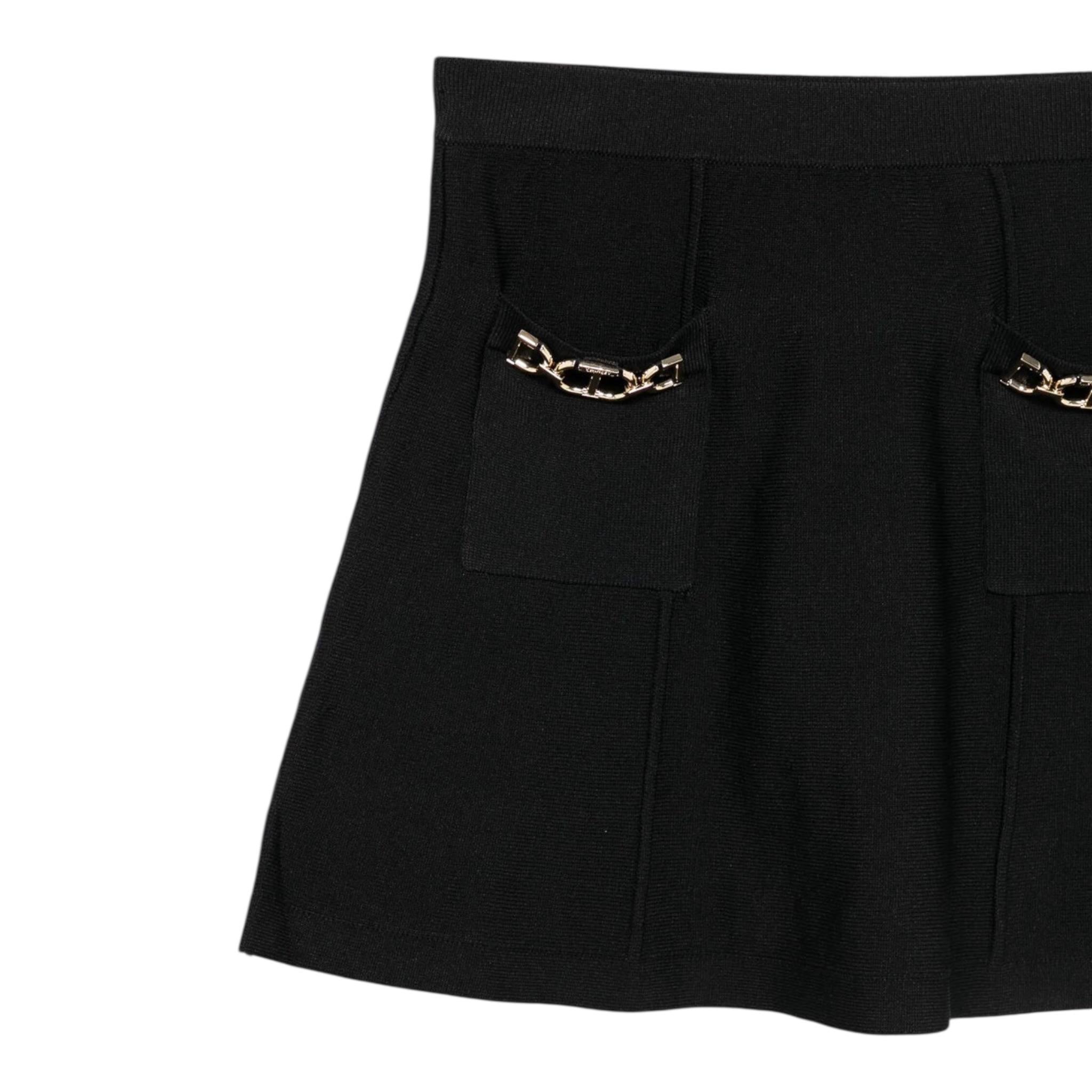 Twinset Gonna Tinta Unita con Elastico In Vita per Bambina 251GJ3QW3X NERO TWINSET 