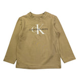 CALVIN KLEIN shirt girocollo tinta unita con stampa Sabbia per Neonato IN0IN00005 SABBIA CALVIN KLEIN 