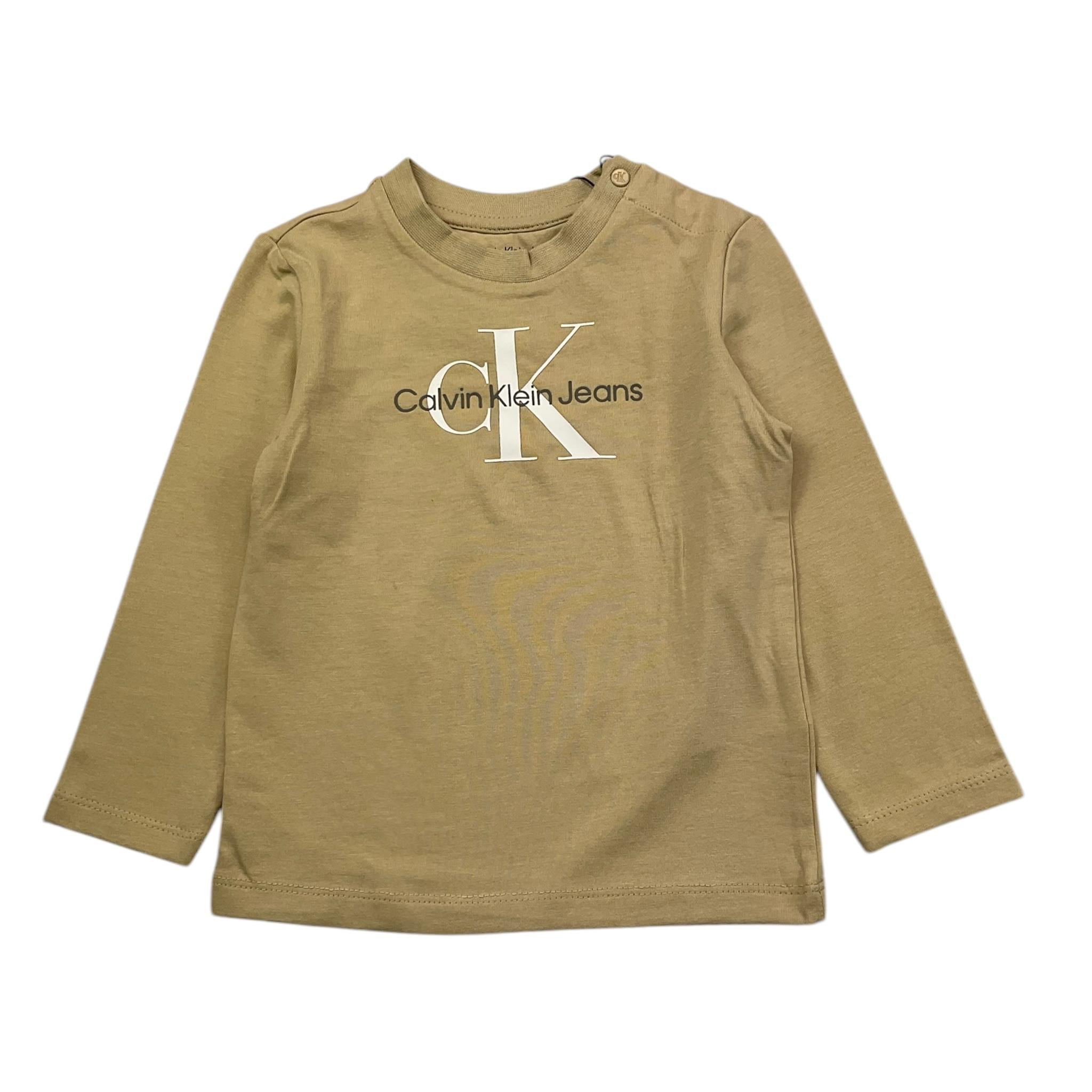 CALVIN KLEIN shirt girocollo tinta unita con stampa Sabbia per Neonato IN0IN00005 SABBIA CALVIN KLEIN 