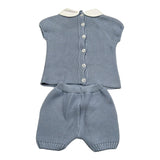 Juliana Completo 2 Pezzi T-Shirt-Culotte Tinta Unita per Neonato 25074 AZZURRO POLVERE JULIANA 