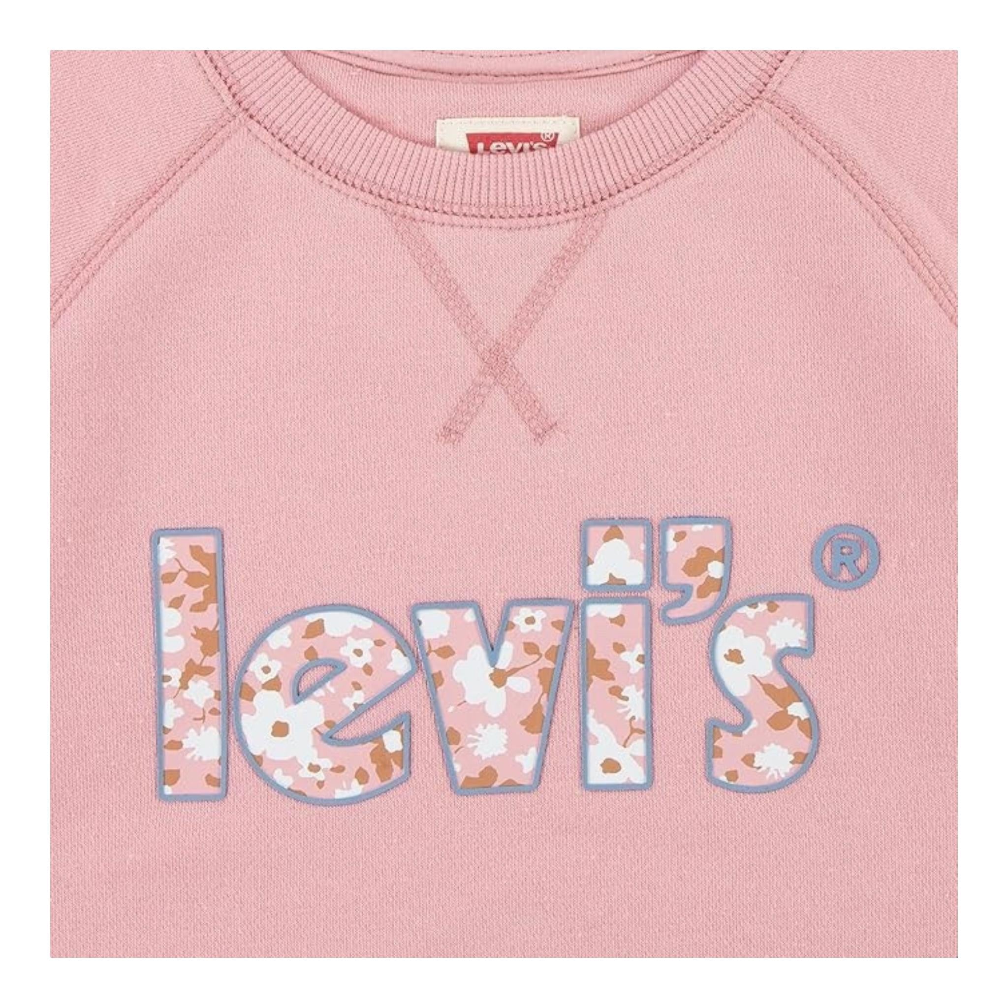 Levi'S Abito Tinta Unita Girocollo con Stampa per Bambina 4EH210 ROSA LEVI'S 