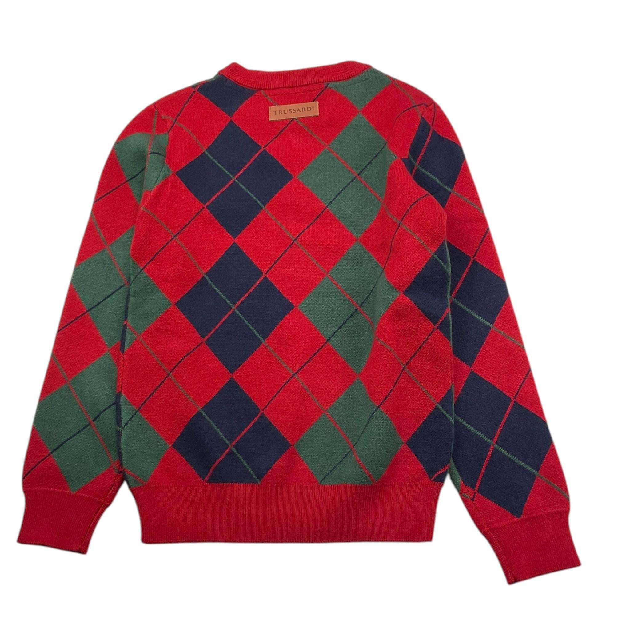 TRUSSARDI maglia tinta unita con fantasia rombi Rosso per Bambino TBA25062MA ROSSO TRUSSARDI 