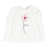 MONNALISA shirt tinta unita cn fiore Bianco per Bambina 37D609 BIANCO MONNALISA 