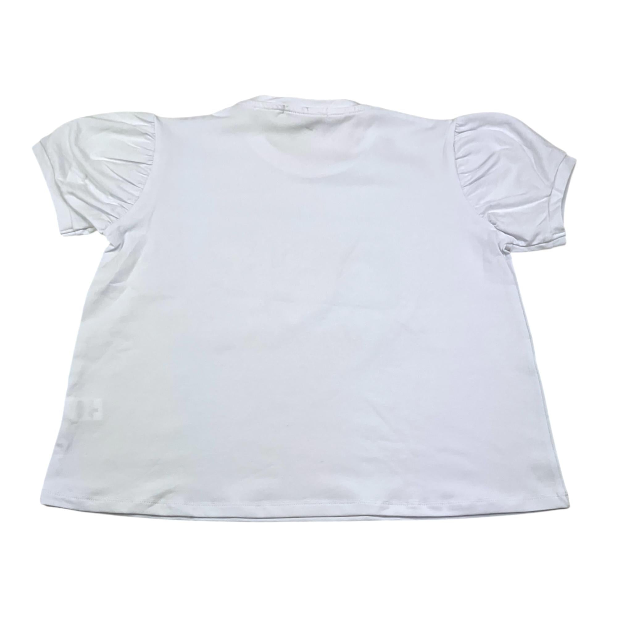 Mousse T-Shirt Girocollo Tinta Unita con Stampa per Bambina SKTS375W BIANCO MOUSSE 