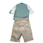 Mai'S Kids Completo 4 Pezzi Camicia-Papillon-Gilet-Pantalone per Bambino BERNARDX VERDE MAI'S KIDS 